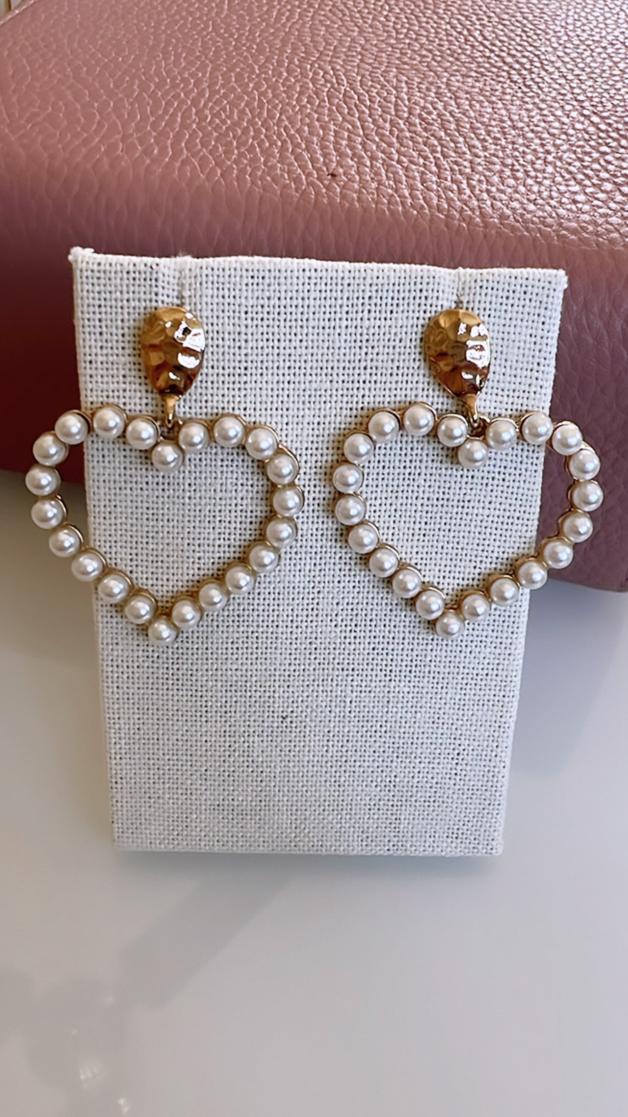 Heart Pearl Earrings