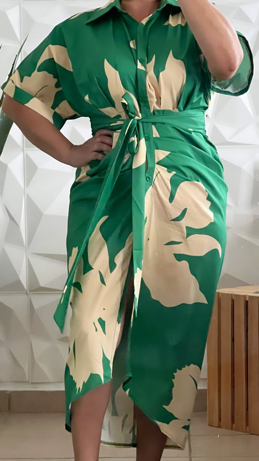 Sunshine Green Midi Dress